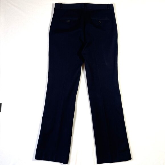Banana Republic Logan Trousers Size 10L Navy Blue Cotton Blend Stretch - Picture 2 of 16